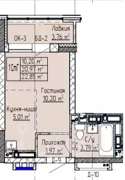 Студия Татарстан, Нижнекамск ул. Баки Урманче, 12 (22.85 м) - Фото 0
