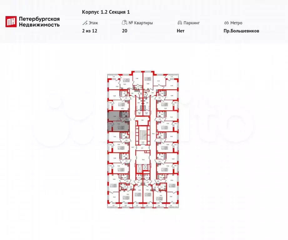 1-к. квартира, 32,9 м, 2/12 эт. - Фото 0