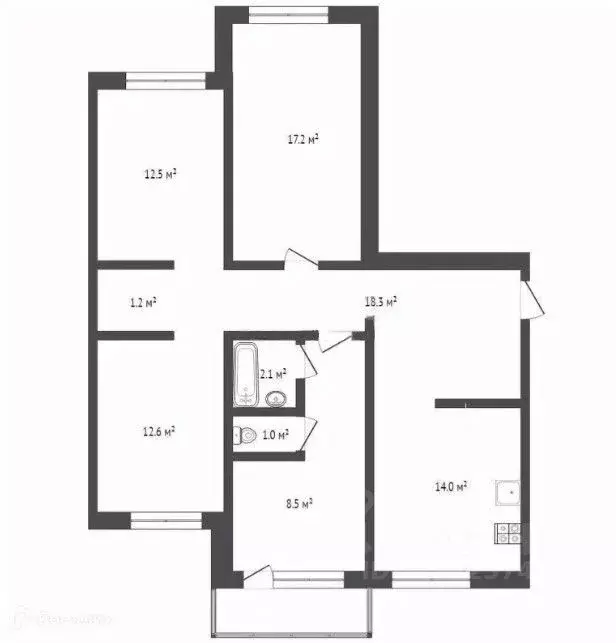 4-к кв. Тюменская область, Тюмень Широтная ул., 83 (87.4 м) - Фото 1