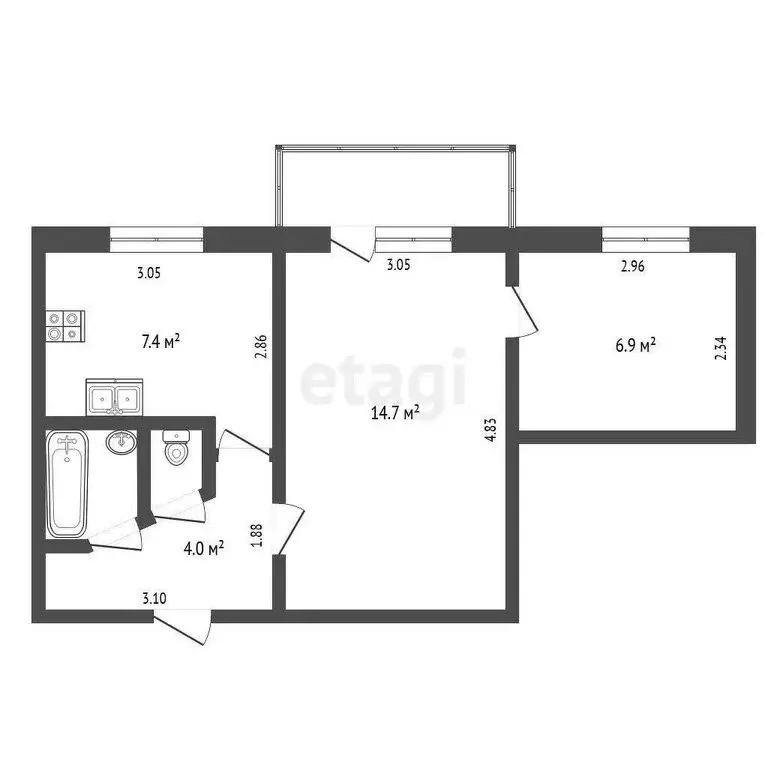 2-комнатная квартира: Вологда, улица Михаила Поповича, 22 (35.8 м) - Фото 0