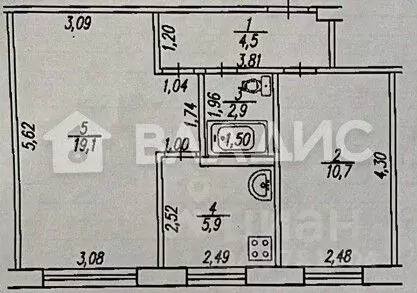 2-к кв. Башкортостан, Уфа просп. Октября, 63/2 (43.1 м) - Фото 1