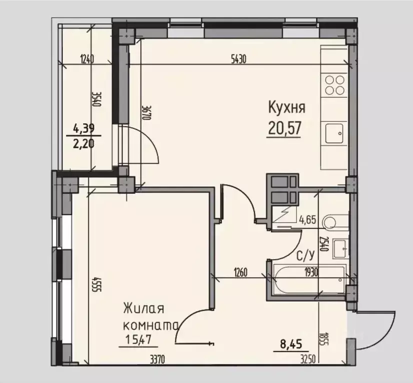 2-к кв. Хакасия, Абакан ул. Комарова, 7А (51.34 м) - Фото 1