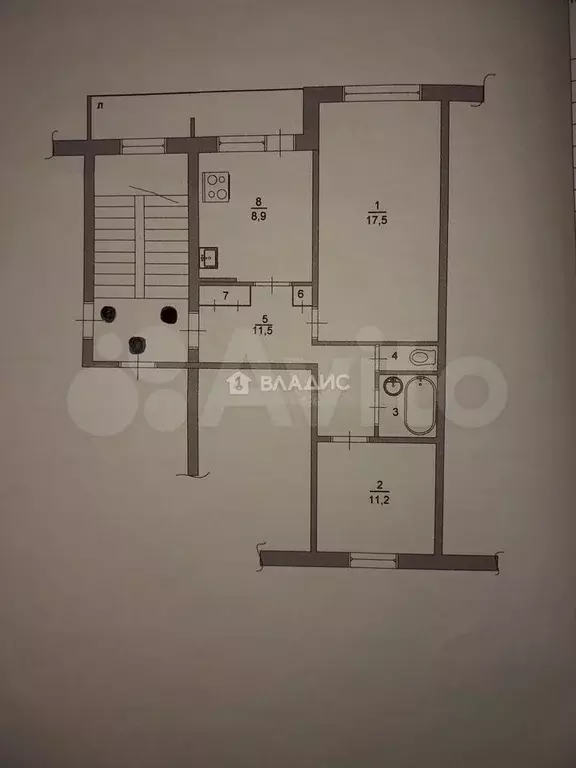 2-к. квартира, 56,5 м, 2/3 эт. - Фото 0