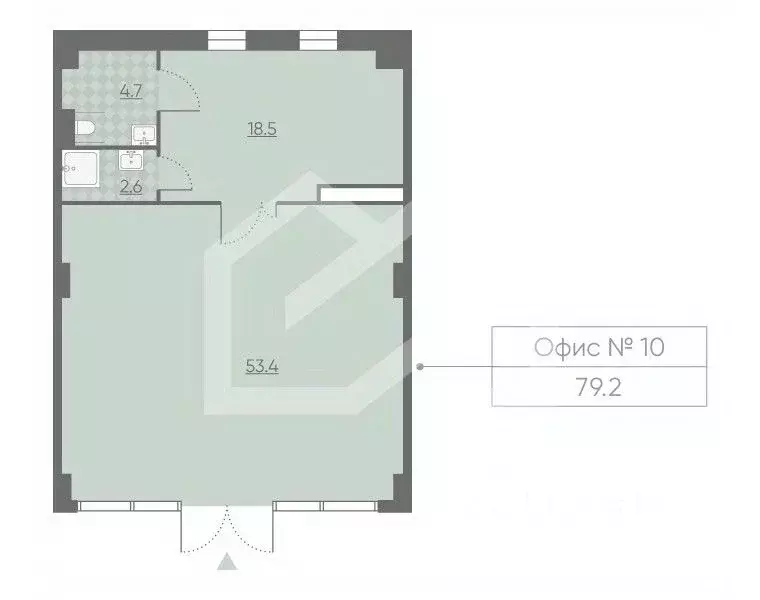 Торговая площадь в Москва Марк жилой комплекс, к2 (79 м) - Фото 2