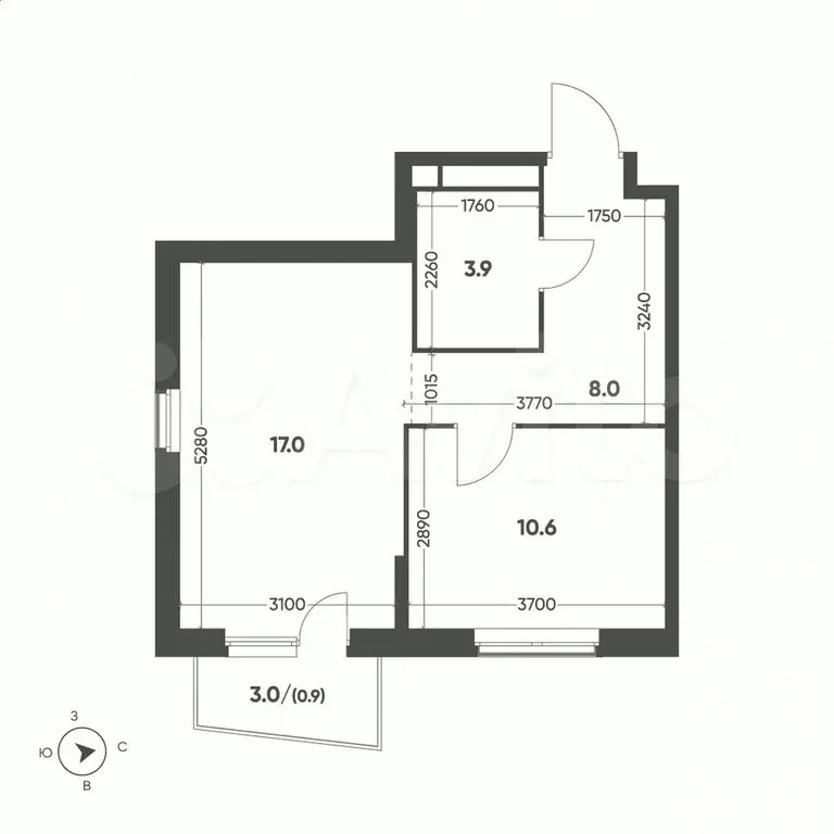 1-к. квартира, 40,4 м, 5/15 эт. - Фото 1