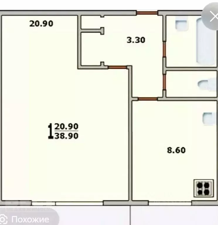 1-к кв. Москва Челябинская ул., 24К2 (39.2 м) - Фото 1