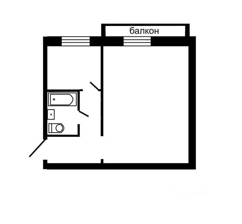 1-к кв. Татарстан, Казань ул. Четаева, 13к1 (33.2 м) - Фото 1