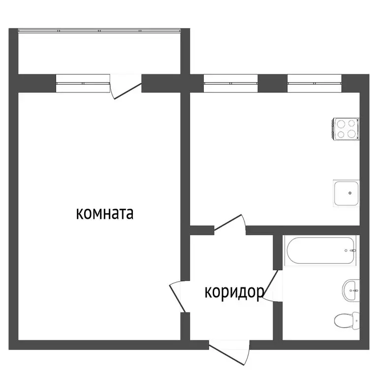 1-комнатная квартира: Тобольск, улица Розы Люксембург, 4/2 (34.7 м) - Фото 1