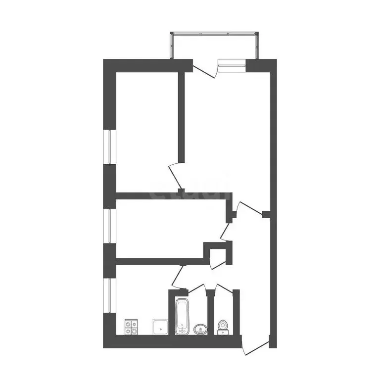 3-комнатная квартира: Абакан, улица Кошурникова, 3 (52.3 м) - Фото 1