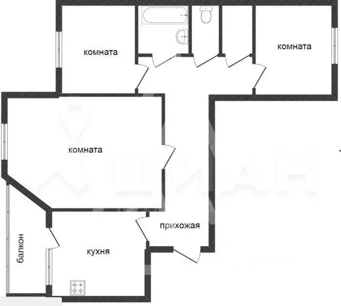 3-к кв. Красноярский край, Норильск Строительная ул., 1Д (74.6 м) - Фото 1