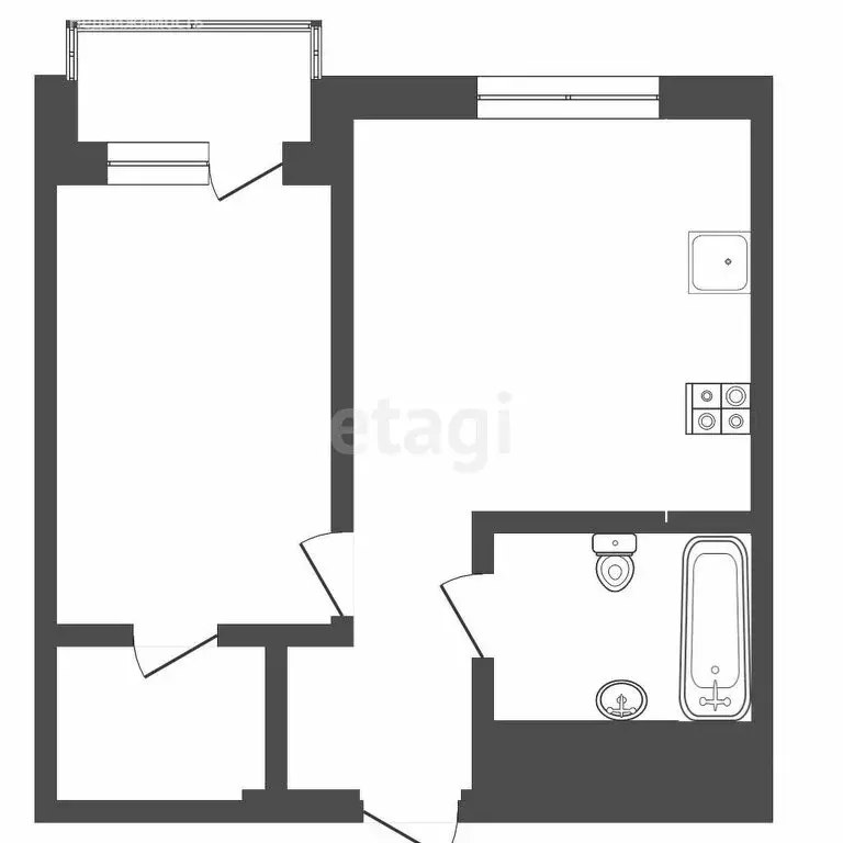 1-комнатная квартира: Тюмень, Новгородская улица, 9Б (40.6 м) - Фото 1