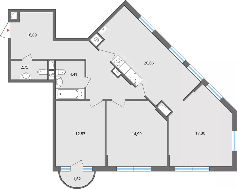 4-к кв. Липецкая область, Елец Радиотехническая ул., 11с1 (88.7 м) - Фото 2