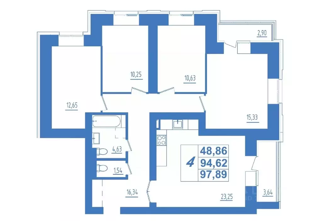 4-к кв. Мордовия, Саранск ул. Кирова, 9 (97.89 м) - Фото 0