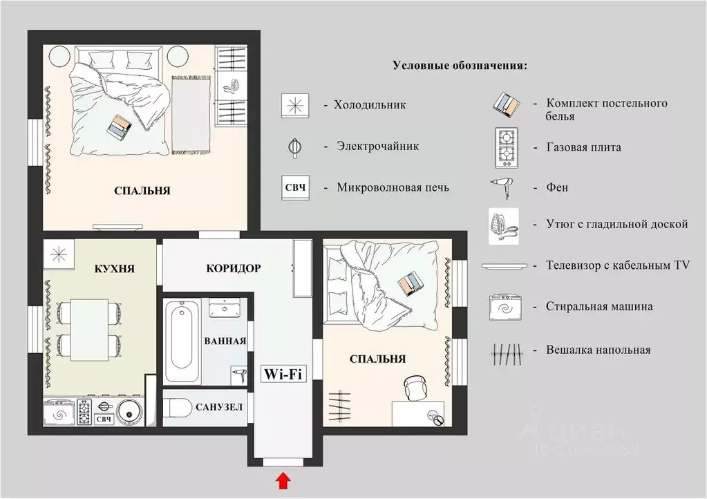 2-к кв. Санкт-Петербург пер. Гривцова, 9Б (45.0 м) - Фото 0