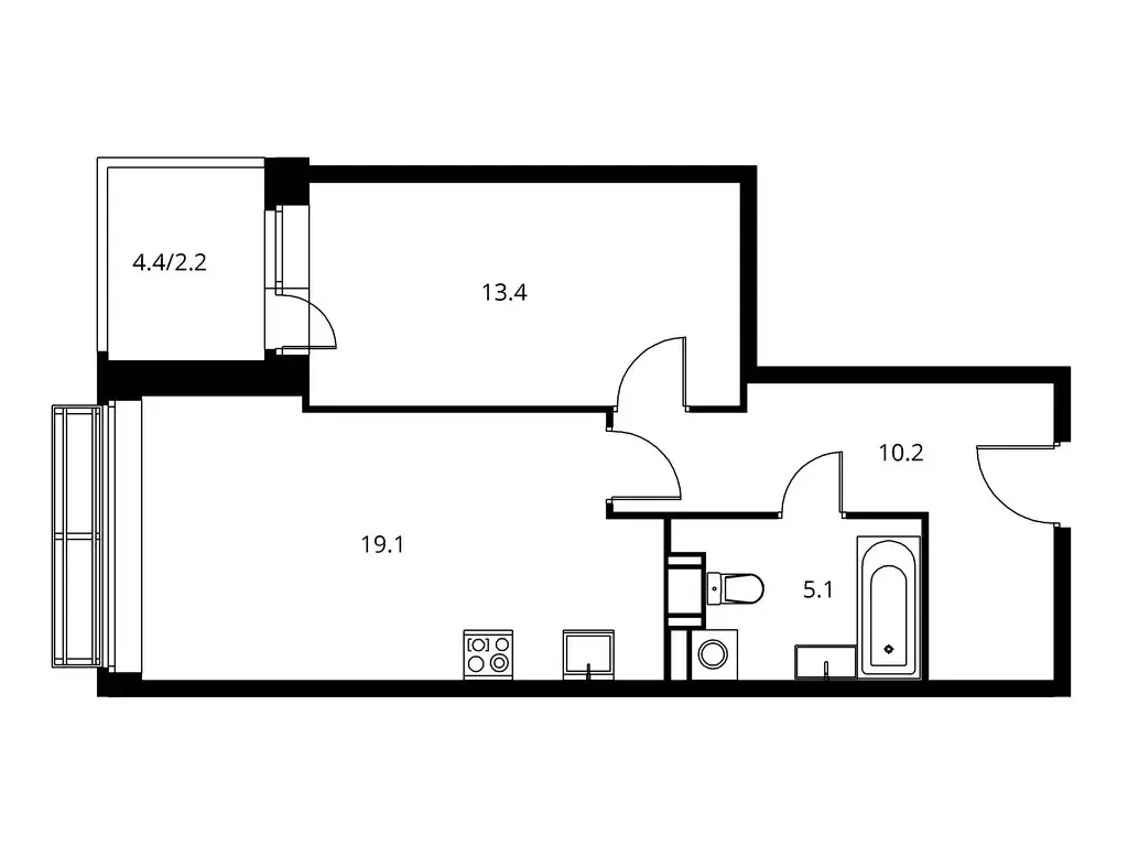 2-комнатная квартира: Щёлково, улица Строителей, 14А (50 м) - Фото 1