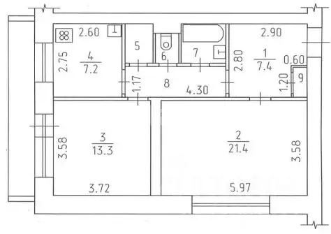 2-к кв. Удмуртия, Ижевск Пушкинская ул., 272 (60.6 м) - Фото 1