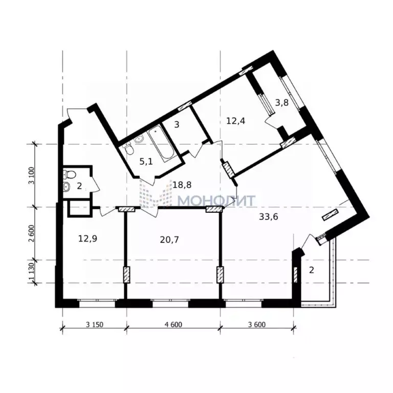 3-к кв. Нижегородская область, Нижний Новгород ул. Владимира ... - Фото 0