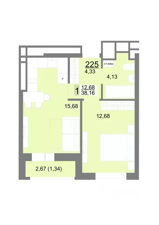 1-к кв. Свердловская область, Екатеринбург ул. Тенистая, 8с5 (38.16 м) - Фото 0