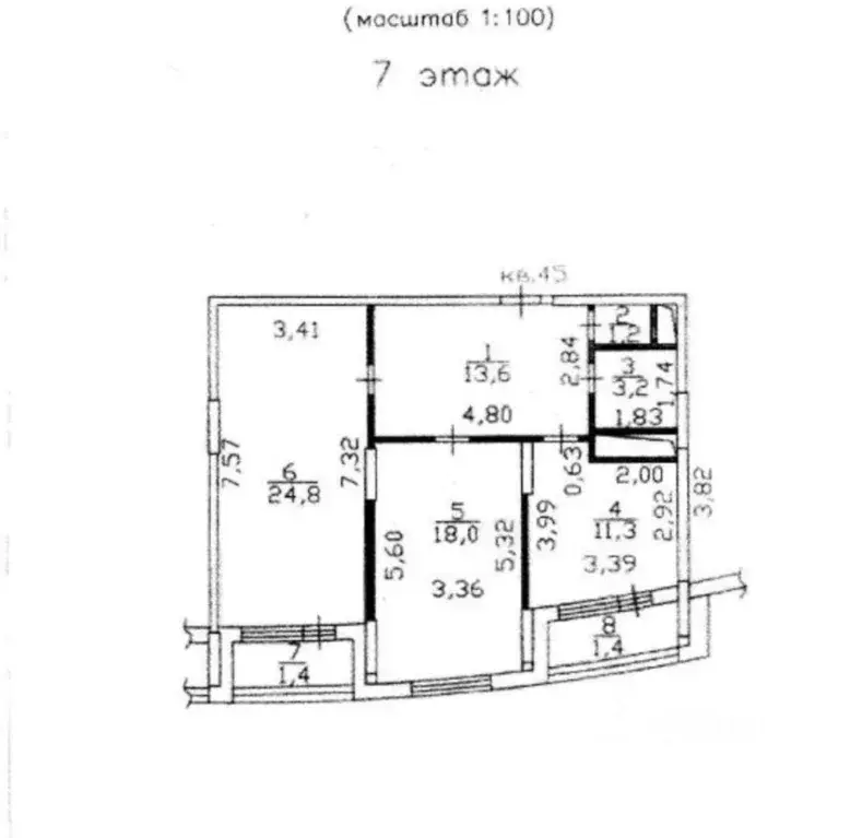 2-к кв. Татарстан, Набережные Челны 56-й комплекс, 24А/1 (71.2 м) - Фото 2
