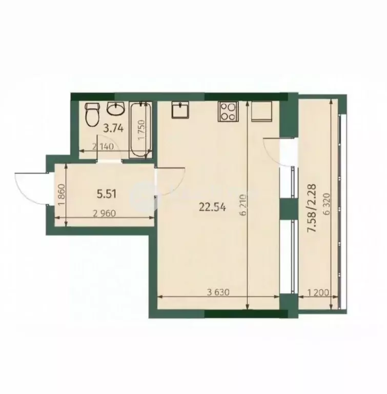 Студия Татарстан, Казань Бухарская ул., 32к3 (34.0 м) - Фото 2
