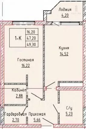 1-к кв. Чеченская республика, Грозный просп. В.В. Путина, 1А (49.3 м) - Фото 0