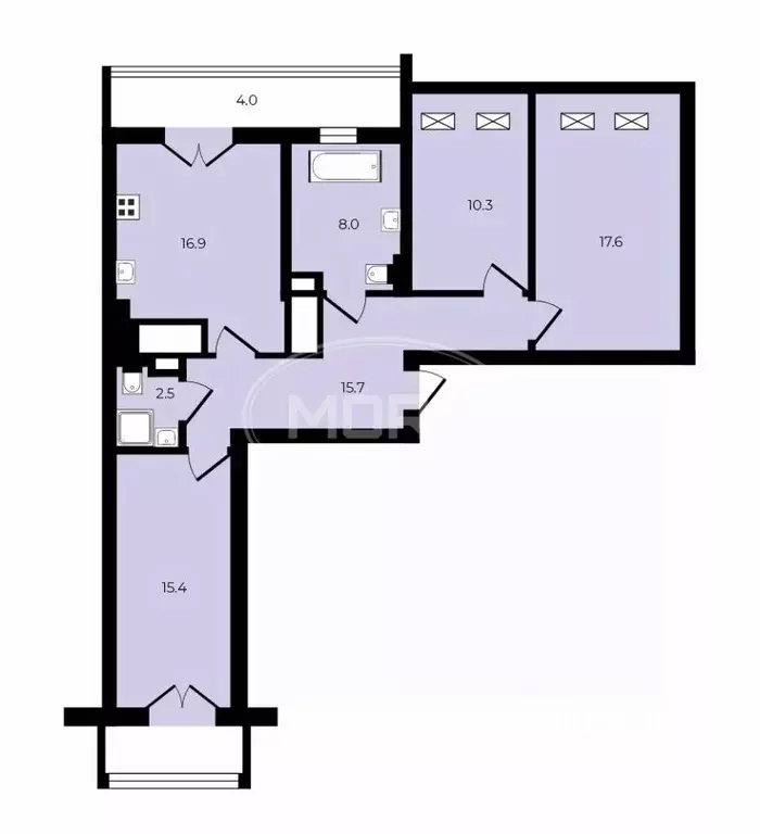 3-к кв. Калининградская область, Калининград Клиническая ул., 19А ... - Фото 1
