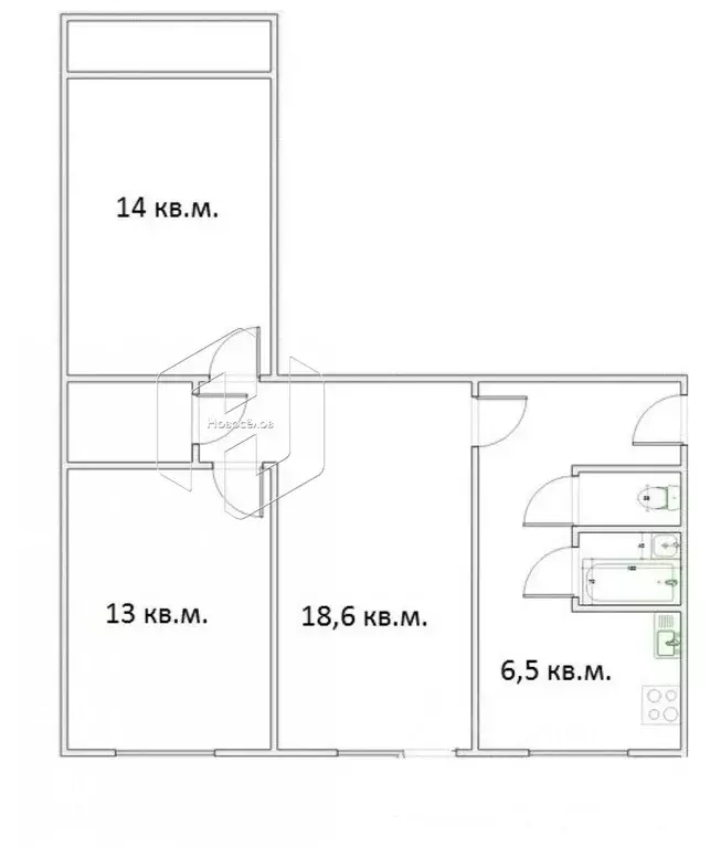 3-к кв. Мордовия, Саранск ул. Семашко, 10 (64.0 м) - Фото 1