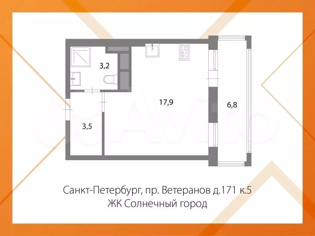 Квартира-студия, 24,6 м, 10/12 эт. - Фото 0