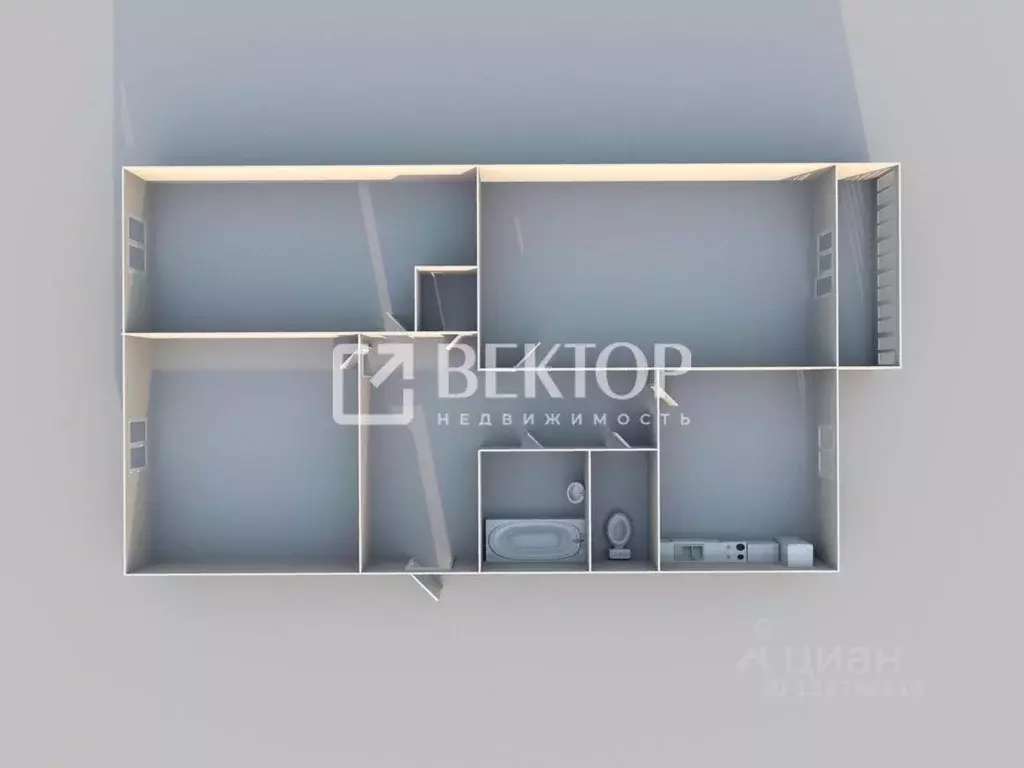 3-к кв. Костромская область, Кострома Линейная ул., 20 (80.0 м) - Фото 2