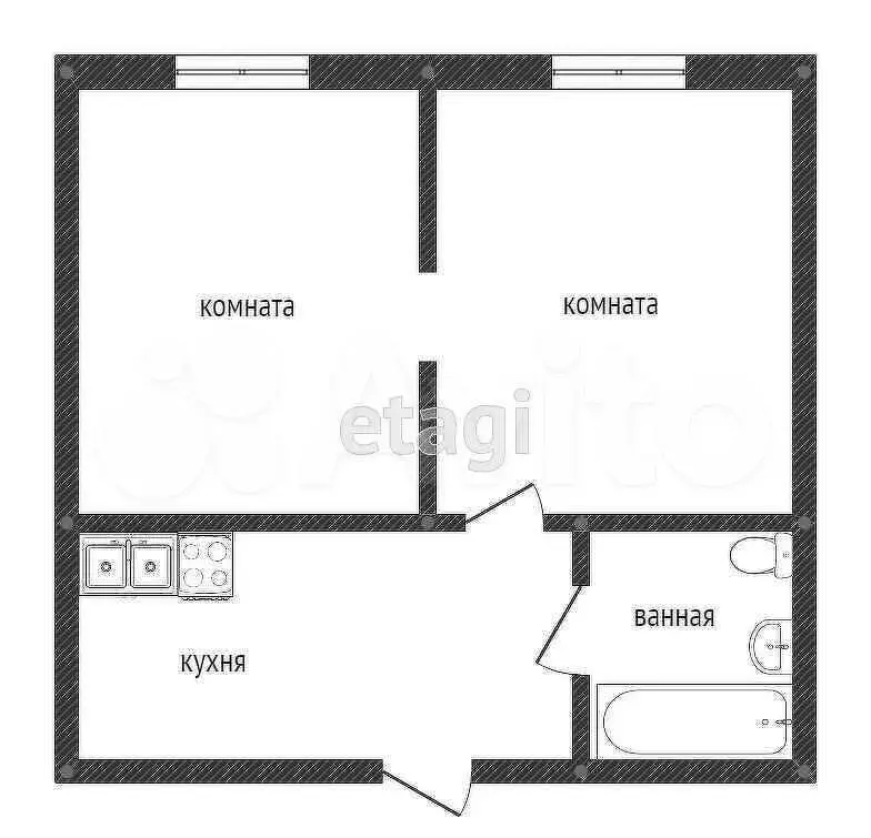 2-к. квартира, 22,2 м, 1/5 эт. - Фото 0