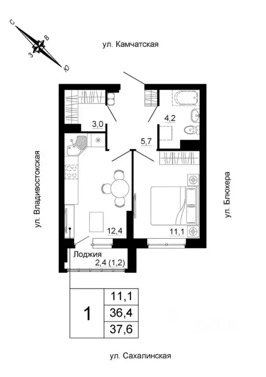 1-к кв. Свердловская область, Екатеринбург ул. Кронштадтская (37.6 м) - Фото 0