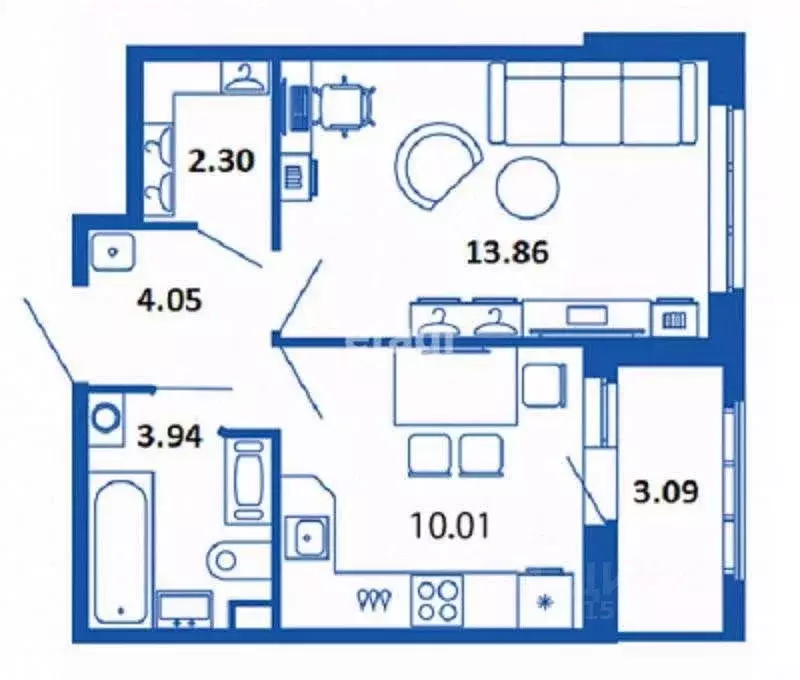 1-к кв. Санкт-Петербург Планерная ул., 27К1 (32.7 м) - Фото 1