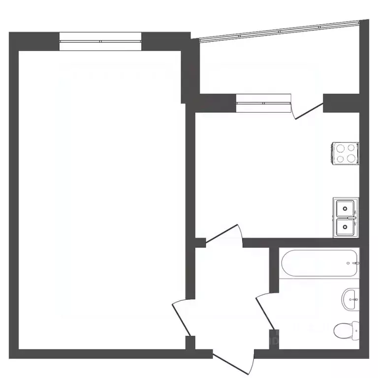 1-к кв. Ханты-Мансийский АО, Сургут Университетская ул., 31 (43.0 м) - Фото 2