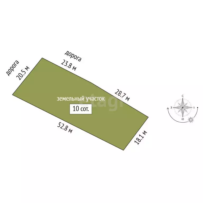 Участок в посёлок Озёрный, СНТ Озёрное (10 м) - Фото 1