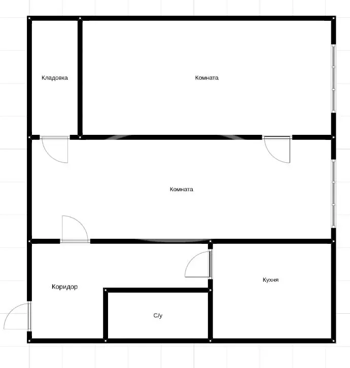 2-комнатная квартира: Чусовой, Железнодорожная улица, 5 (42.5 м) - Фото 1
