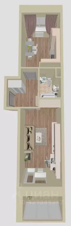 1-к кв. Московская область, Домодедово Востряково мкр, ул. Ледовская, ... - Фото 2