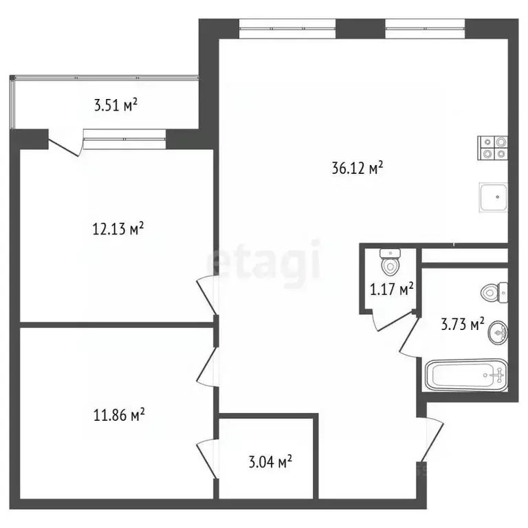 3-к кв. Самарская область, Самара ул. Советской Армии, 91 (70.0 м) - Фото 2