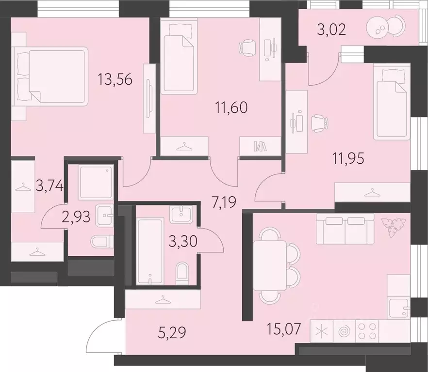 3-к кв. Свердловская область, Екатеринбург ул. Академика Парина, 25 ... - Фото 1