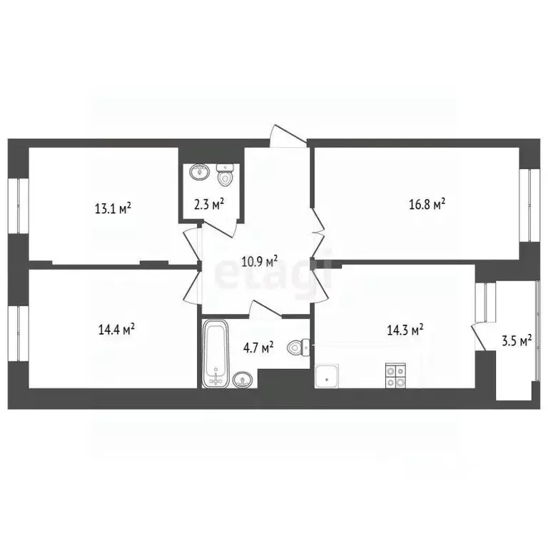 3-к кв. Москва пос. Коммунарка, ул. Липовый Парк, 4к3 (78.1 м) - Фото 0