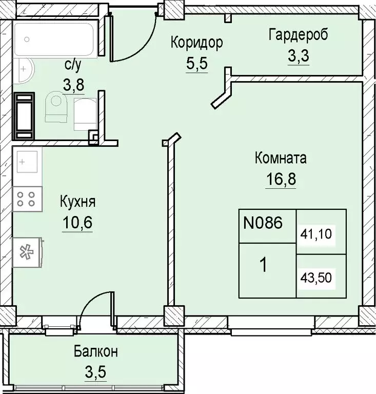 1-комнатная квартира: Нижний Новгород, Ленинский район, Комсомольский ... - Фото 0
