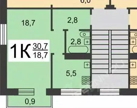 1-к кв. Нижегородская область, Нижний Новгород Березовская ул., 70 ... - Фото 2