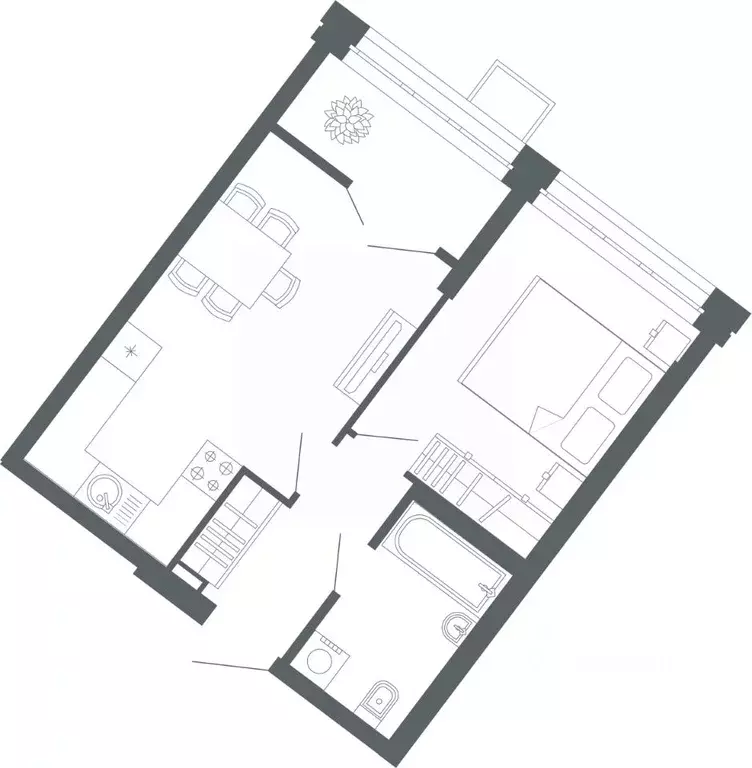 1-к кв. Свердловская область, Екатеринбург ул. Мира, 47/6 (41.8 м) - Фото 0