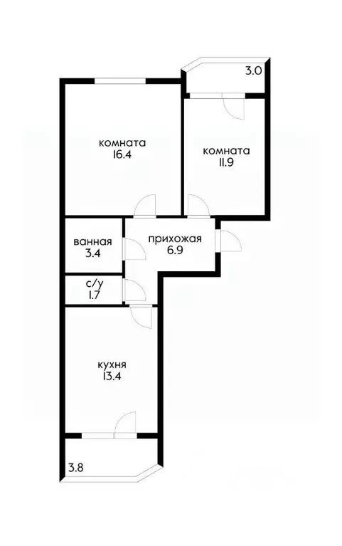 2-к кв. Краснодарский край, Краснодар ул. Боспорская (53.7 м) - Фото 2