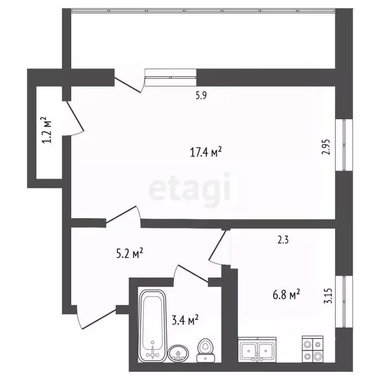 1-к кв. Коми, Усинск ул. Мира, 13 (34.4 м) - Фото 1