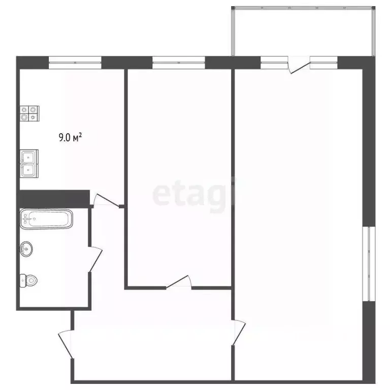 2-к кв. Хабаровский край, Хабаровск ул. Пушкина, 7 (45.0 м) - Фото 2