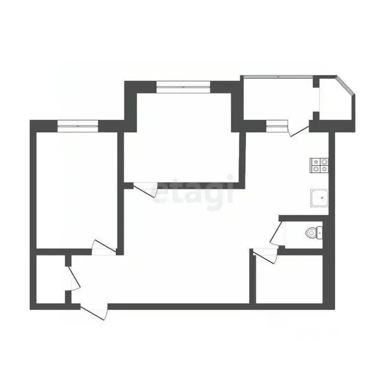 2-к кв. Ханты-Мансийский АО, Сургутский район, Белый Яр пгт ул. ... - Фото 2