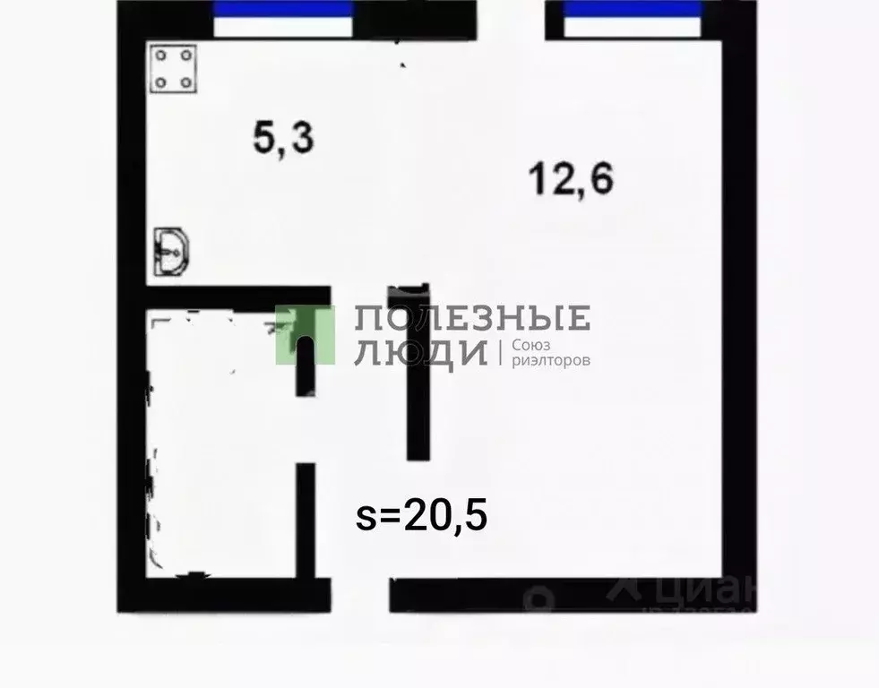 1-к кв. Саратовская область, Саратов Гвардейская ул., 3А (20.0 м) - Фото 1