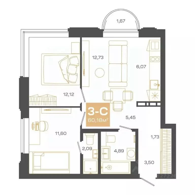 3-к кв. Новосибирская область, Новосибирск Академгородок мкр, ул. Мусы ... - Фото 1