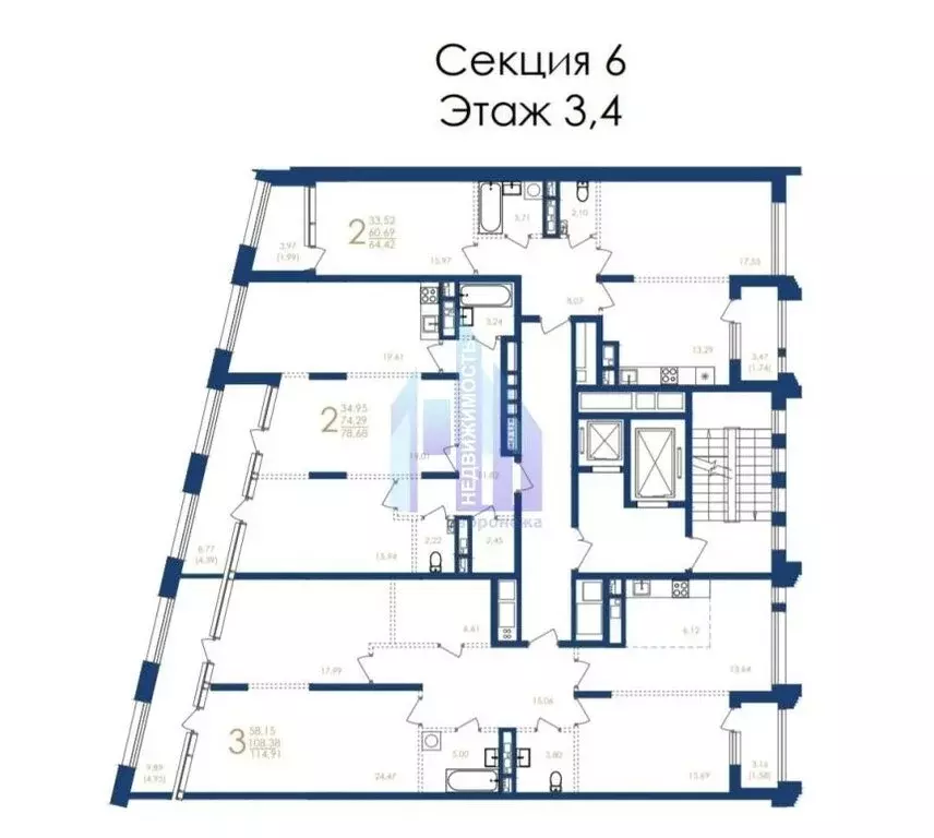 2-комнатная квартира: Воронеж, улица Фридриха Энгельса, 88 (78.68 м) - Фото 0