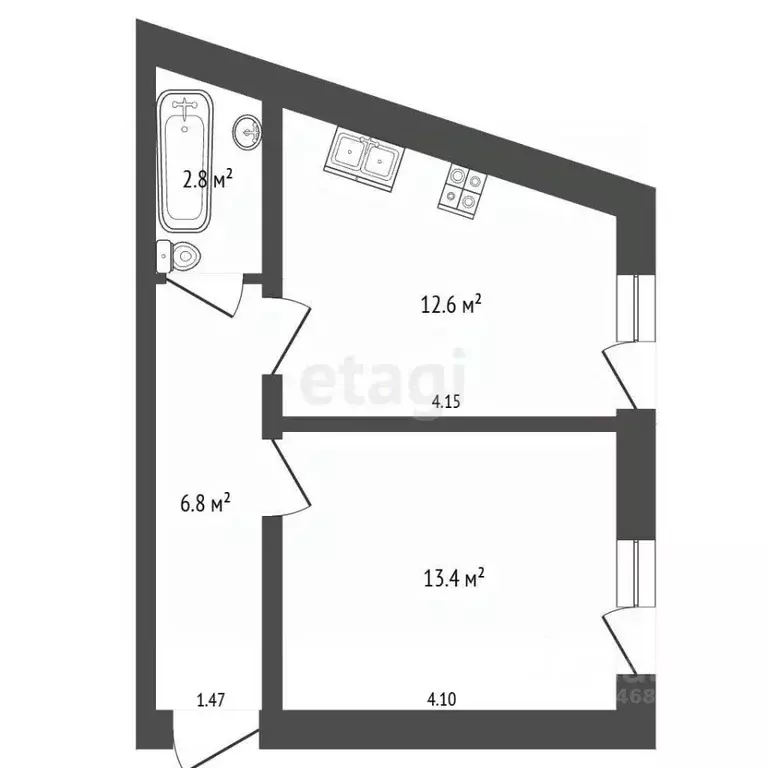 2-к кв. Крым, Ялта ул. Заречная, 12 (42.0 м) - Фото 1